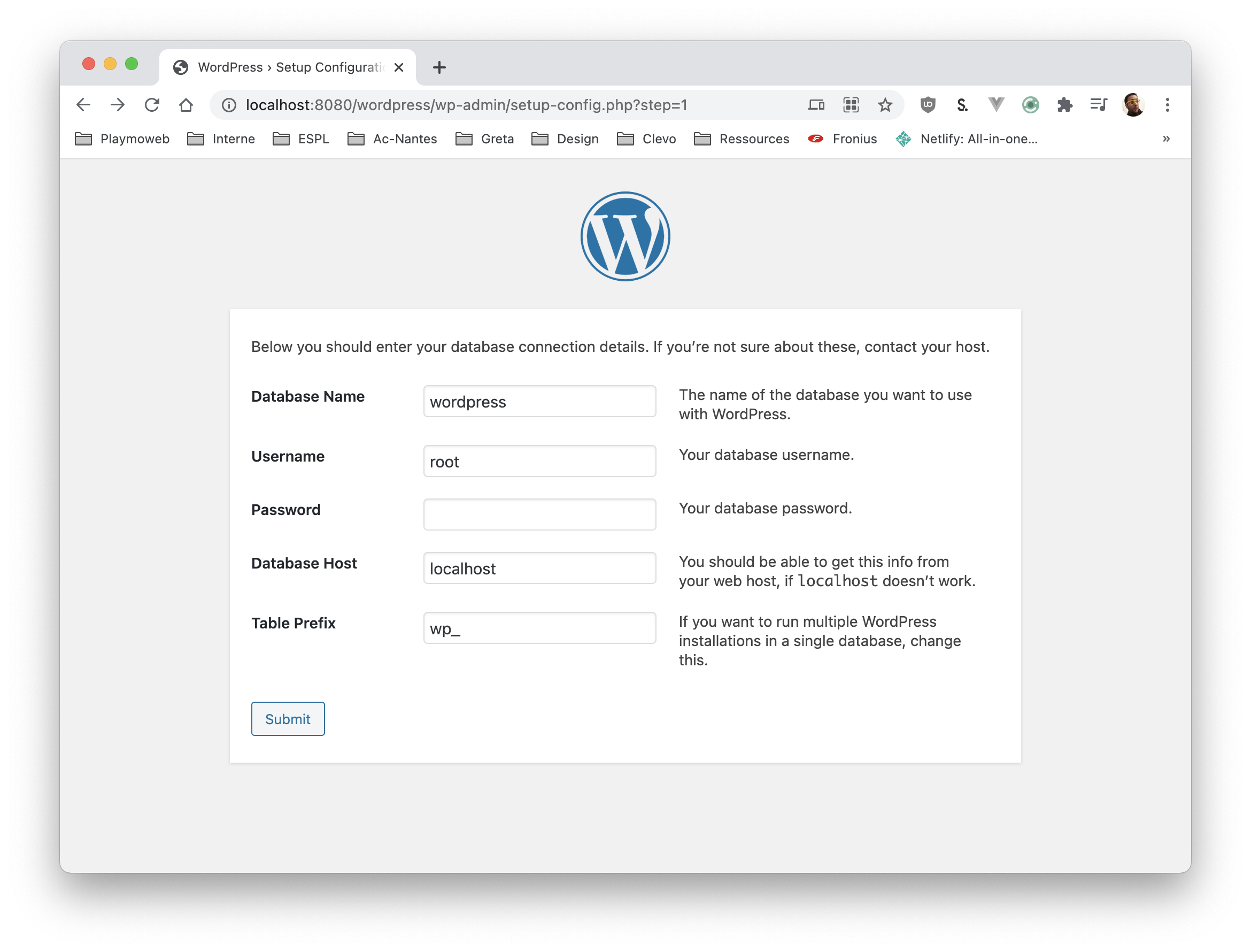 Base de données Wordpress